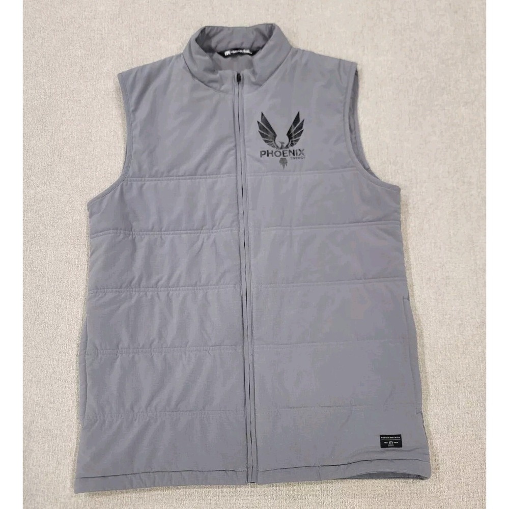 Travis Mathew Puffer Vest Men's Medium‎ Full Zip Gray Phoenix Energy Golf